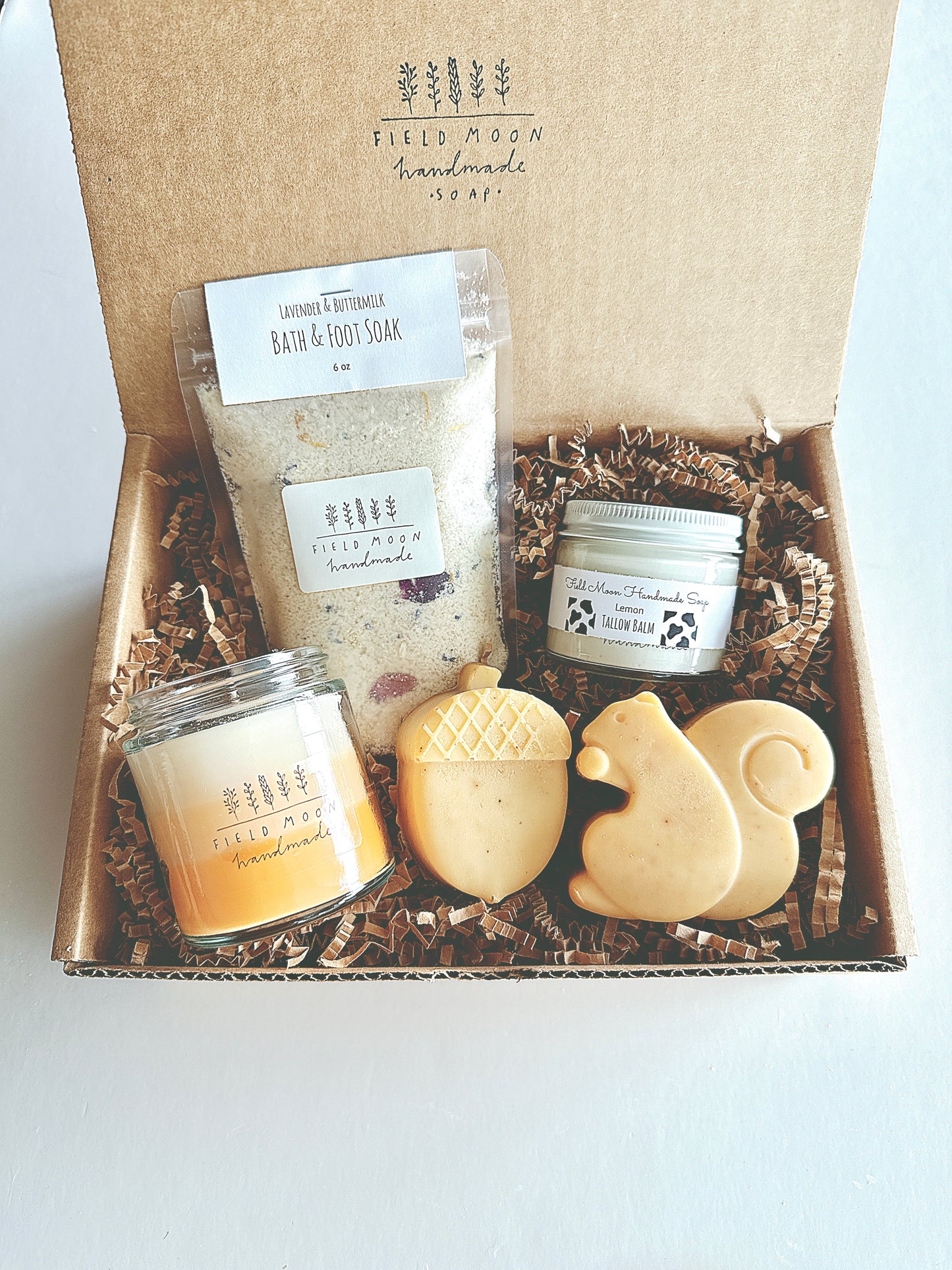 Pumpkin Squirrel & Acorn Soap & Candle Gift Set